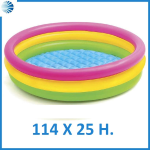 PISCINA GONFIABILE TONDA 3 ANELLI +2 ANNI - ø cm.114x25h. - peso Kg.1,2 (art.57412)