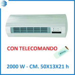 TERMOVENTILATORE A PARETE 2000W CM.50 CON TIMER E TELECOMANDO-  misure cm.50x13x21h.