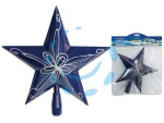 PUNTALI A STELLA COLORE BLU - cm.24 con glitter argento