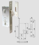 SERRATURA DA INFILARE A CILINDRO PER MONTANTI CISA 45110 - mm.60