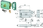 SERRATURA PORTONCINO QUADRO CATENACCIO E SCROCCO CILINDRO FISSO 50471 - mm.60 DX (50471601)