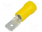 TERMINALI CAPICORDA · PREISOLATI IN PVC · MASCHIO - Giallo 4 ÷ 6  - PER MASCHIO 6.3 x 0.8 - 00380