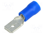 TERMINALI CAPICORDA · PREISOLATI IN PVC · MASCHIO - Blu 1.5 ÷ 2.5  - PER MASCHIO 6.3 x 0.8 - 00280