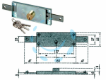 SERRATURA SERRANDA CENTRALE CILINDRO FISSO TONDO 41510 - mm.155x15x55h. (41510780)