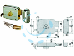 SERRATURA APPLICARE CATENACCIO E SCROCCO DOPPIO CILINDRO FISSO 50421 - mm.60 SX (50421602)