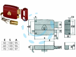 SERRATURA PORTONCINO CATENACCIO E SCROCCO DOPPIO CILINDRO FISSO 50121 - mm.50 SX (50121502)
