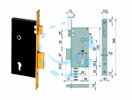 SERRATURA DA INFILARE A CILINDRO 2 MAND. BORDO QUADRO 5C110 - mm.50 (5C110500)