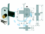 SERRATURA INFILARE PER CANCELLI CON QUADRO CATENACCIO E SCROCCO 42210 - mm.30 (42210300)