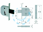 SERRATURA INFILARE PER CANCELLI CON QUADRO CATENACCIO E SCROCCO 42312 - mm.50 (42312500)