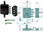 SERRATURA TRIPLICE DA APPLICARE S/SCROCCO DOPPIA MAPPA 57162 (EX57120) - mm.64 DX (57162601)