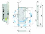 SERRATURA DA INFILARE ANTIPANICO PER PORTE TAGLIAFUOCO 43120 - mm.65 (43120650)