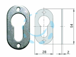 BOCCHETTA IN ACCIAIO ZINCATO SAGOMATE 06092 00 - mm.28x54, spessore mm.2 (06092000)