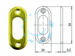 BOCCHETTA IN OTTONE PER CILINDRI OVALI 06027 00 - mm.23x54, spessore mm.2,5 (06027000)