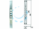 CONTROPIASTRA PER SERRATURE PORTE BLINDATE 06221 01 - mm.35x350, spessore mm.3,5 (0622101)