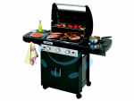 BARBECUE GAS 3 BRUC. + FORNELLO CM.61X46 "3 CLASSIC LS PLUS DARK " - bracere cm.61x46