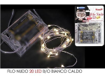 LUCI NATALE FILO NUDO 20 LED MULTICOLOR MT.2 - 4,5V CON 3 BATTERIE AA