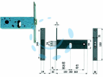 SERRATURA DA INFILARE PER FASCE CATENACCIO E SCROCCO MM.44 H - mm.60 interasse mm.47 (390)